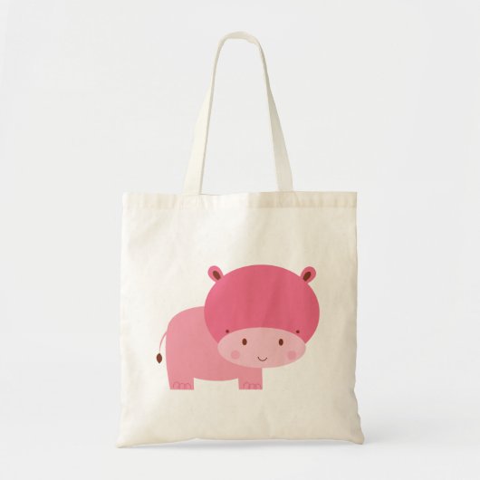 女の赤ちゃんのピンクのカバ トートバッグ (正面)