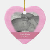 女の赤ちゃんのピンクの足跡の写真のオーナメント セラミックオーナメント (裏面)