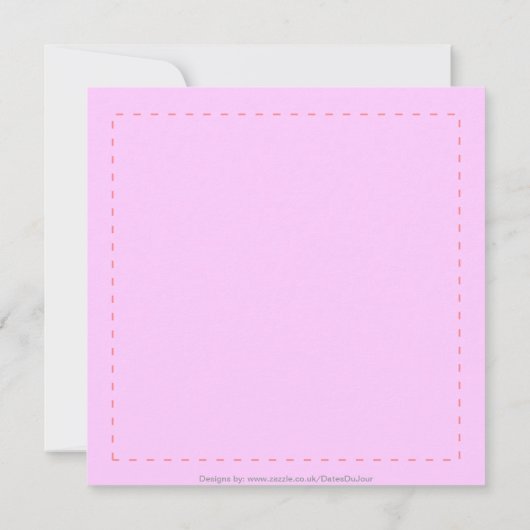 女の赤ちゃんのピンクのAqiqahのイスラム教のお祝い 招待状 (裏面)