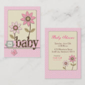 女の赤ちゃんのメモカードのため 名刺 (正面/裏面)