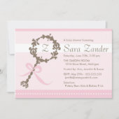 女の赤ちゃんのラッセル音のシャワーの招待状 招待状 (正面)