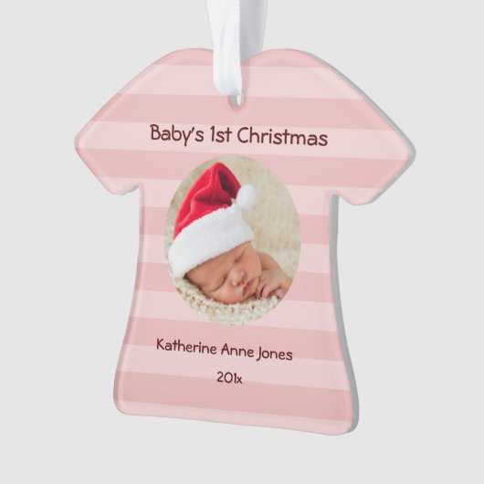 女の赤ちゃんの初めてのクリスマスのアクリルのオーナメント オーナメント (正面)