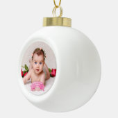 女の赤ちゃんの初めてのクリスマスの写真 セラミックボールオーナメント (右)