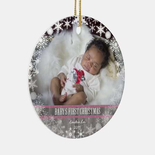 女の赤ちゃんの初めてのクリスマス セラミックオーナメント (右)