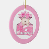 女の赤ちゃんの初めてのクリスマス セラミックオーナメント (右)