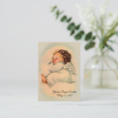 女の赤ちゃんの天使の洗礼記憶の神聖なカード 名刺 (スタンド正面)