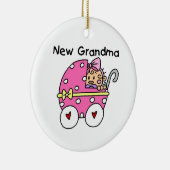 女の赤ちゃんの新しい祖母のギフト セラミックオーナメント (右)