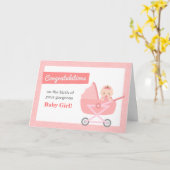 女の赤ちゃんの新しい親におめでとう カード (黄色い花)