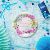 女の赤ちゃんの波の熱帯ビーチのプレート ペーパープレート (パーティー)