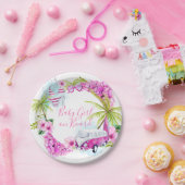 女の赤ちゃんの波の熱帯ビーチのプレート ペーパープレート (パーティー)