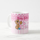 女の赤ちゃんの漫画くまを個人化して下さい コーヒーマグカップ (正面左)