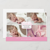 女の赤ちゃんの発表かサンキューカード サンキューカード (正面/裏面)