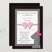 女の赤ちゃんの第1誕生日 招待状 (正面/裏面)