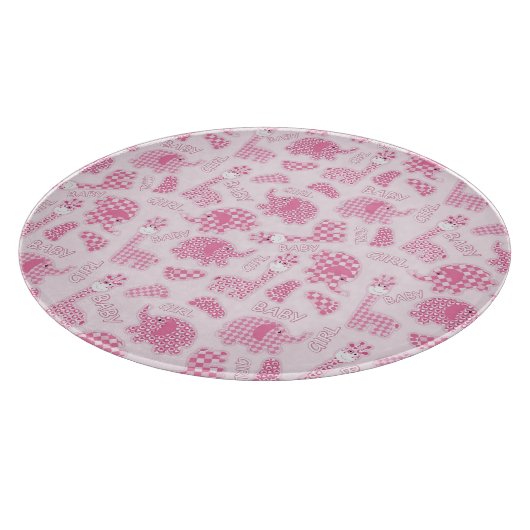 女の赤ちゃんの背景 カッティングボード (角)