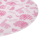 女の赤ちゃんの背景 カッティングボード (角)