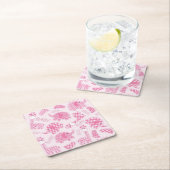 女の赤ちゃんの背景 スクエアペーパーコースター (インサイチュ)