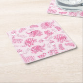 女の赤ちゃんの背景 スクエアペーパーコースター (アングル)