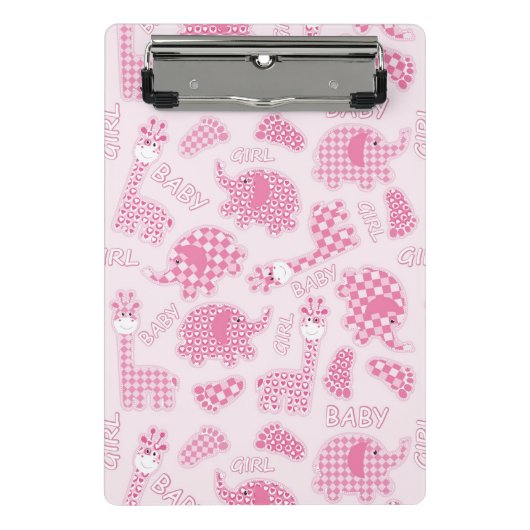 女の赤ちゃんの背景 ミニクリップボード (正面)