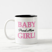 女の赤ちゃんの誇り高いお母さん ツートーンマグカップ (左)