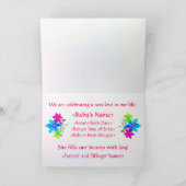 女の赤ちゃんの誕生のお知らせ 案内状 (内部)