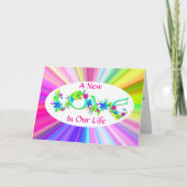 女の赤ちゃんの誕生のお知らせ 案内状 (正面)