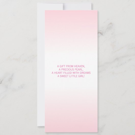 女の赤ちゃんの誕生の発表の詩|の写真 案内状 (裏面)