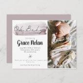 女の赤ちゃんの誕生の発表の郵便はがき 案内ポストカード (正面/裏面)