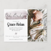 女の赤ちゃんの誕生の発表の郵便はがき 案内ポストカード (正面)