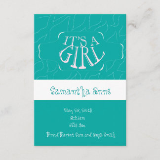 女の赤ちゃんの誕生の発表 案内状