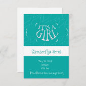 女の赤ちゃんの誕生の発表 案内状 (正面/裏面)