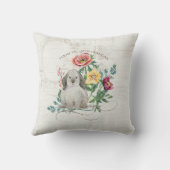 女の赤ちゃんの誕生Statsの一流の子供部屋の花柄のウサギ クッション (裏面)