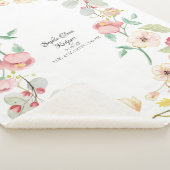 女の赤ちゃんの誕生Statsの赤面のピンクのモダンな花の芸術 シェルパブランケット (3/4)