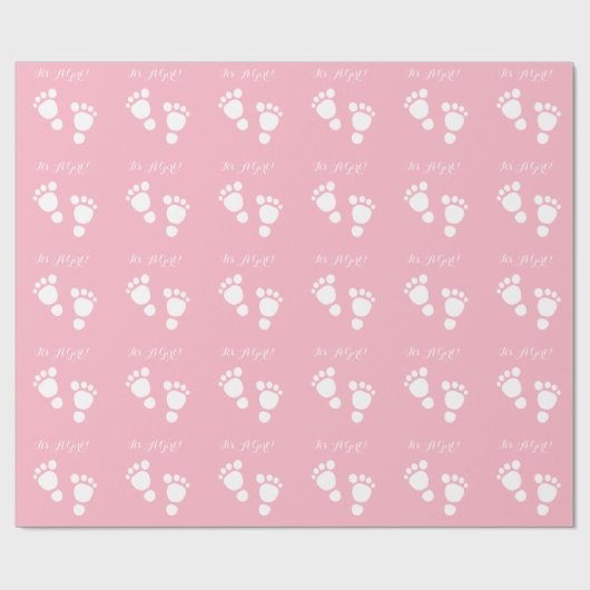 女の赤ちゃんの足の白いイラストレーションそれは女の子です ラッピングペーパー (フラット)