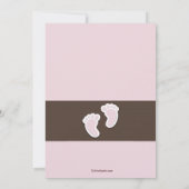 女の赤ちゃんの足跡の写真の誕生の発表 案内状 (裏面)