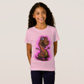 女の赤ちゃんのTレックス Tシャツ (正面フル)