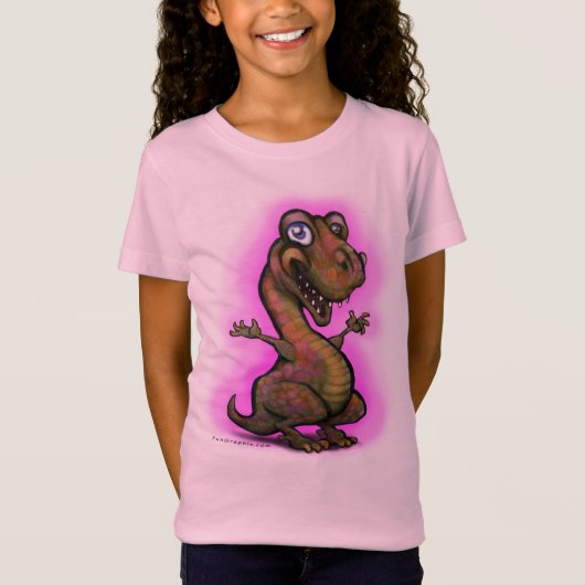 女の赤ちゃんのTレックス Tシャツ (正面)