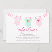 女の赤ちゃんは|のピンクに着せます 招待状 (正面)