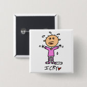 女の赤ちゃん私はTシャツおよびギフト叫びます 缶バッジ (正面&裏面)