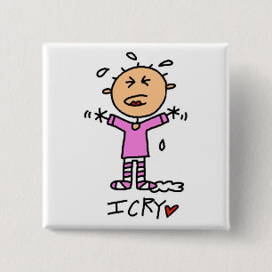 女の赤ちゃん私はTシャツおよびギフト叫びます 缶バッジ