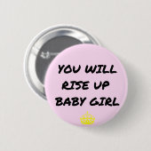 女の赤ちゃん立上がります 缶バッジ (正面&裏面)