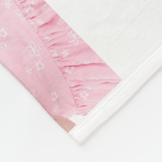 女の赤ちゃん1年写真コラージュ12カ月の贈り物 フリースブランケット (角)