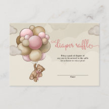 女の赤ちゃん クマ ブラウン ピンク 風船 おむつ ラッフル