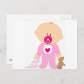 女の赤ちゃん ポストカード (正面/裏面)