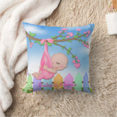 女の赤ちゃん-裏庭の装飾用クッション クッション (ブランケット)