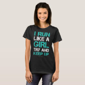 女の走子が女の子のテ保ィーをおもしろい上げたい Tシャツ (正面フル)