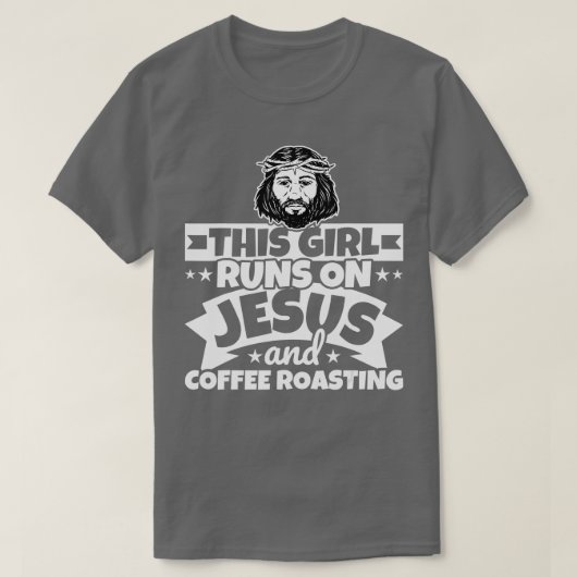 女の走子はイエスとコーヒー焙煎 Tシャツ (デザイン正面)