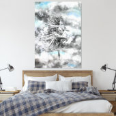 女の踊りは雲感じの中で – 絵画s キャンバスプリント (インサイチュ (寝室))