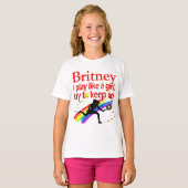 女の遊子がテニス選手のTシャツをパーソナライズするように Tシャツ (正面フル)