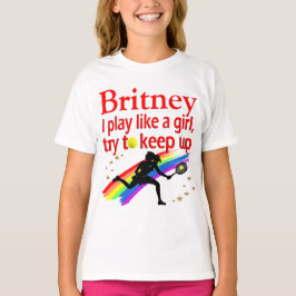 女の遊子がテニス選手のTシャツをパーソナライズするように Tシャツ