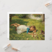 女の遊子とチックス（鶏と鶏） カード (正面/裏面インサイチュ)